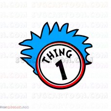 Dr Seuss Thing 1 with Circle svg dxf eps pdf png
