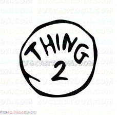 Dr Seuss Thing 2 circle Dr Seuss The Cat in the Hat svg dxf eps pdf png