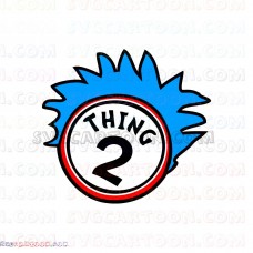 Dr Seuss Thing 2 with Circle Dr Seuss The Cat in the Hat svg dxf eps pdf png