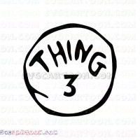 Dr Seuss Thing 3 circle Dr Seuss The Cat in the Hat svg dxf eps pdf png