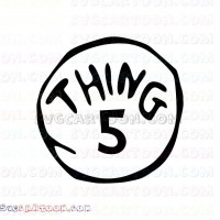 Dr Seuss Thing 5 circle Dr Seuss The Cat in the Hat svg dxf eps pdf png