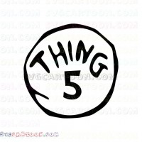Dr Seuss Thing 5 circle svg dxf eps pdf png