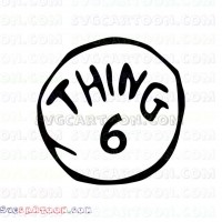 Dr Seuss Thing 6 circle svg dxf eps pdf png