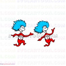 Dr Seuss Thing one and two Running svg dxf eps pdf png