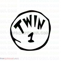 Dr Seuss Twin 1 circle Dr Seuss The Cat in the Hat svg dxf eps pdf png