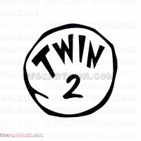 Dr Seuss Twin 2 circle Dr Seuss The Cat in the Hat svg dxf eps pdf png