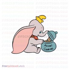 Dumbo Elephant in the cookie jar svg dxf eps pdf png