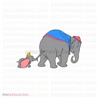 Dumbo with his Jumbo Mother Walking Dumbo svg dxf eps pdf png