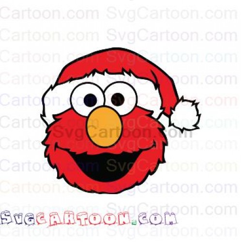 Elmo Face Christmas Hat Sesame Street svg dxf eps pdf png