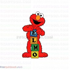 Elmo and cubes letters alphabet E L M O Sesame Street svg dxf eps pdf png