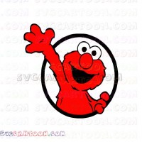 Elmo waving his hand Through a Circle Sesame Street svg dxf eps pdf png