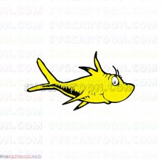 Fish Yellow Dr Seuss The Cat in the Hat svg dxf eps pdf png