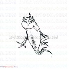 Fish smiley outline Silhouette Dr Seuss The Cat in the Hat svg dxf eps pdf png