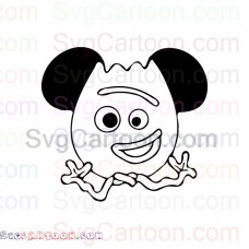 Forky Face Mickey Mouse with hands Outline Toy Story svg dxf eps pdf png