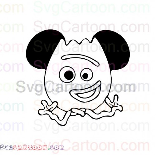 Forky Face Mickey Mouse With Hands Outline Toy Story Svg Dxf Eps