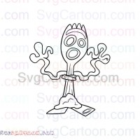 Forky scary outline Toy Story svg dxf eps pdf png