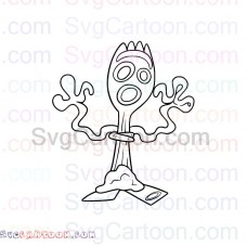 Forky scary outline Toy Story svg dxf eps pdf png