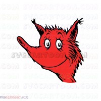 Fox in Socks Face Dr Seuss The Cat in the Hat svg dxf eps pdf png