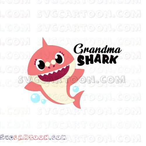Grandma Shark With Bubbles Shark Family Svg Dxf Eps Pdf Png
