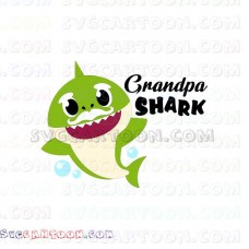 Grandpa Shark with Bubbles shark family svg dxf eps pdf png
