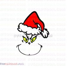 Grinch Face Christmas Dr Seuss The Cat in the Hat svg dxf eps pdf png