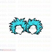 Hair One Thing and Tow Thing Dr Seuss The Cat in the Hat svg dxf eps pdf png