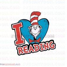 I Love Reading Dr Seuss The Cat in the Hat svg dxf eps pdf png