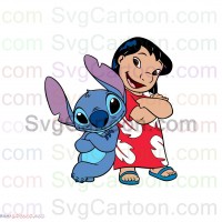 Lilo And Stitch Standing Back To Back svg dxf eps pdf png