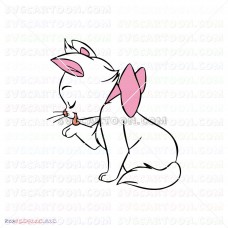 Marie licking her paw The Aristocats 012 svg dxf eps pdf png