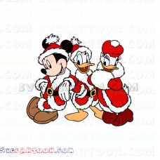Mickey Mouse Christmas and Donald and Daisy svg dxf eps pdf png