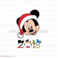 Mickey Mouse Face Christmas Santa Claus Hat 2018 svg dxf eps pdf png