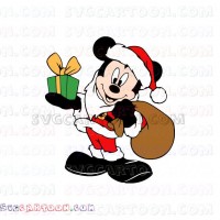 Mickey Mouse Santa Christmas with Gifts svg dxf eps pdf png