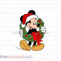 Mickey Mouse Wreath Christmas svg dxf eps pdf png