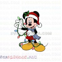 Mickey Mouse christmas with light and hat svg dxf eps pdf png