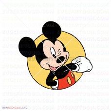 Mickey Mouse poking out of a circle Mickey Mouse 016 svg dxf eps pdf png