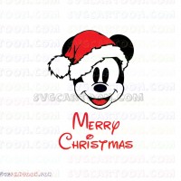 Mickey mouse Santa Merry Christmas svg dxf eps pdf png