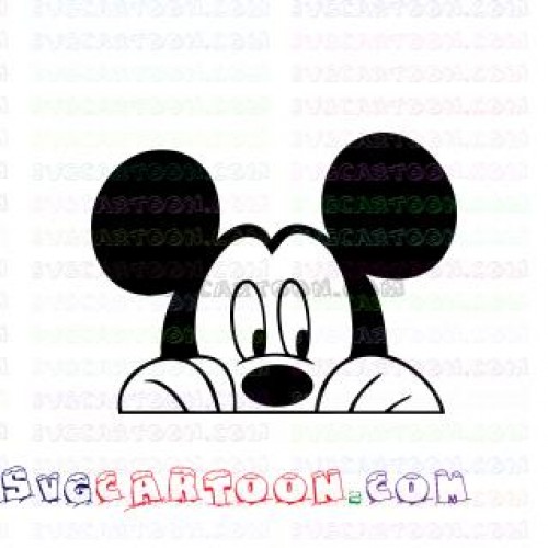 Mickey peeking Mickey Mouse 2 svg dxf eps pdf png