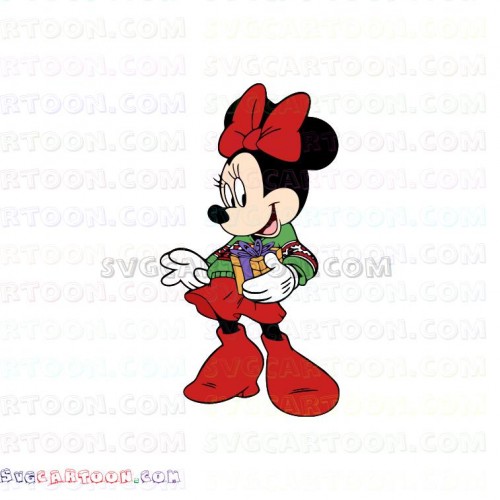 Download Minnie Christmas Small Gift Mouse Mickey Svg Dxf Eps Pdf Png