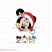 Minnie Face Christmas Santa Claus Hat 2018 Mickey Mouse svg dxf eps pdf png