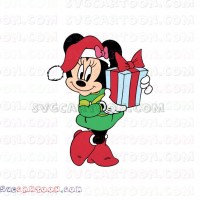 Minnie Mouse Mickey Christmas Present svg dxf eps pdf png