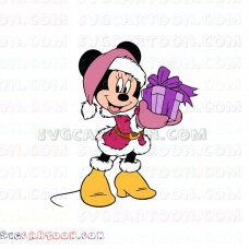 Minnie Present Mickey Mouse christmas Gift svg dxf eps pdf png