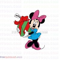 Minnie Present Mickey Mouse christmas svg dxf eps pdf png
