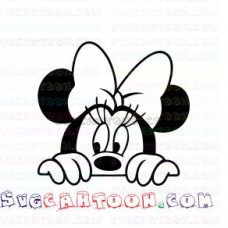 Minnie peeking 2 Mickey Mouse svg dxf eps pdf png