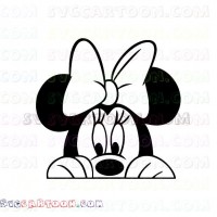 Minnie peeking Mickey Mouse svg dxf eps pdf png