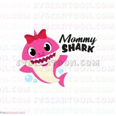 Mommy Shark with Bubbles shark family svg dxf eps pdf png