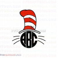 Monogram Cat Dr Seuss The Cat in the Hat svg dxf eps pdf png