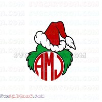 Monogram Face Christmas Dr Seuss The Cat in the Hat svg dxf eps pdf png