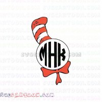 Monogram and circle Dr Seuss The Cat in the Hat svg dxf eps pdf png