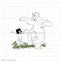 Mowgli And Baloo Silhouette Jungle Book 031 svg dxf eps pdf png