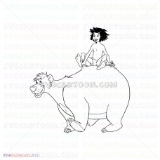 Mowgli And Baloo Silhouette Jungle Book 033 svg dxf eps pdf png